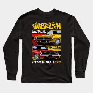 1970 Hemi Cuda Muscle Car Long Sleeve T-Shirt